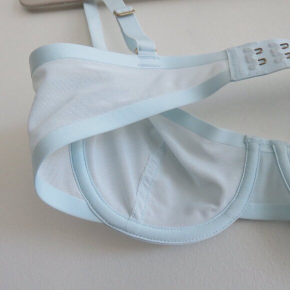 CUUP The Balconette Mesh Underwire Bra in Halo Light Pastel Blue - Size 32B - Picture 10 of 13